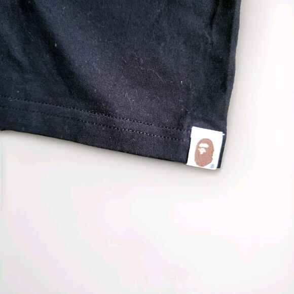 Bape A Bathing Ape men's Black Short Sleeves Crew Neck T-shirt  Size S - Picture 4 of 9